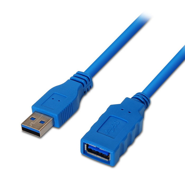 Aisens Cable de Extensión USB 3.2 Gen 1, USB A Macho a Hembra, 1m, Azul